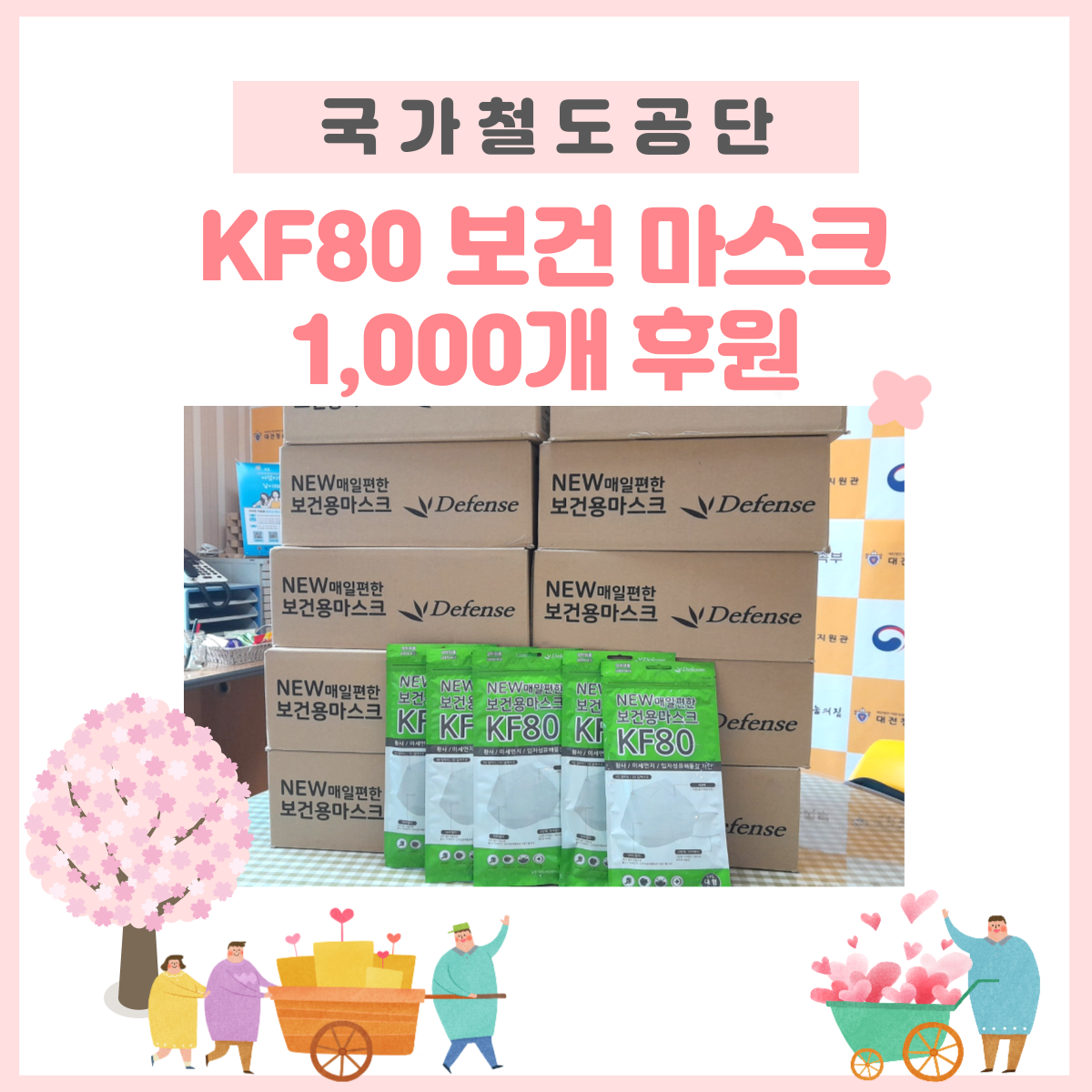 [대전청소년자립지원관] 국가철도공단 마스크 1,000개 후원